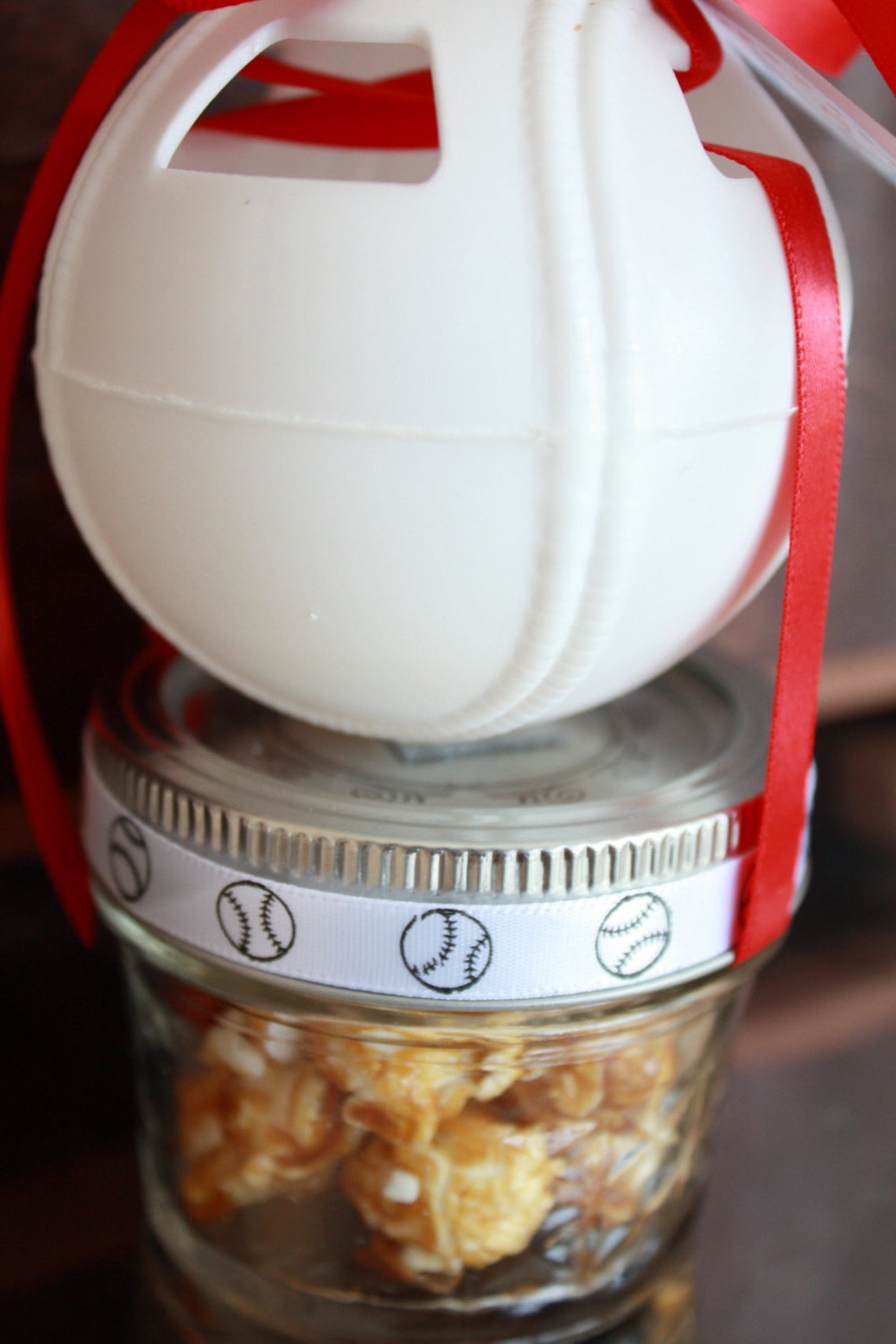 Baseball and Cracker Jacks Party Mason Jar Favor Lil' Etsy