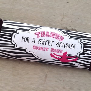 Cheerleading Good Luck Danke Sweet Season Schokoladenverpackungen, Cheer Tags - PDF-Datei angepasst