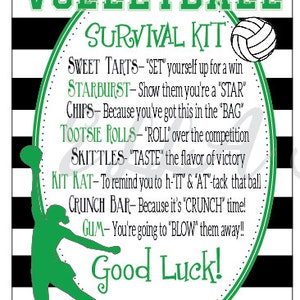 Kits de survie de volley-ball- Cadeaux de joie- Fichier PDF Kit de survie PERSONNALISÉ