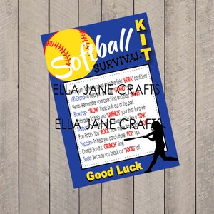 Softball Survival Kits- Softball Gifts- PDF file Instant Download Survival Kit