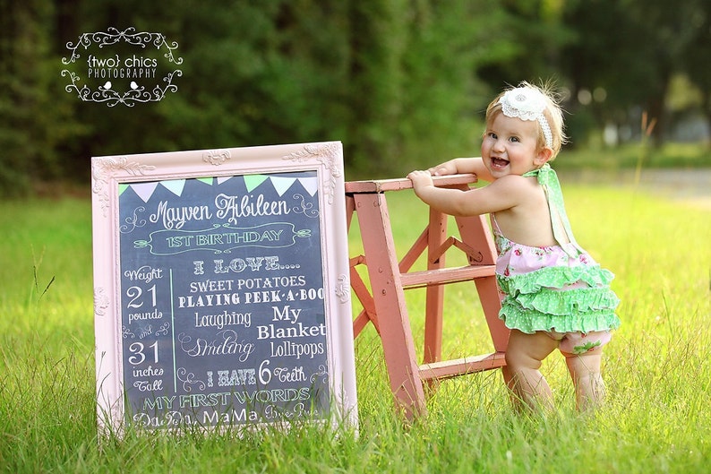 Newborn Birth Chalkboard Memory Baby Birth Stats Print Custom pdf file for Printing image 2