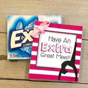 Gymnastics Good Luck Favor Tags, Gymnastics Gifts- PDF CUSTOMIZED file- Have a Extra Great Meet Gift Tags