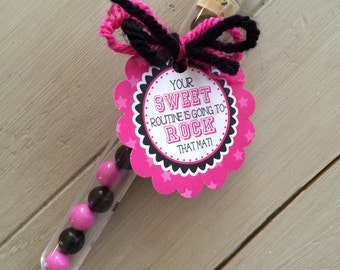 Cheerleading Good Luck Favor Tags- PDF file Instant Download- Cheer Gift "Sweet Routine"