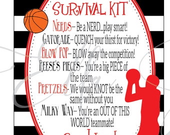 Basketball Competition Survival Kits- INSTANT DOWNLOAD, Bball Gifts, Team Gifts, Basketball Team gifts- PDF file Instant Download