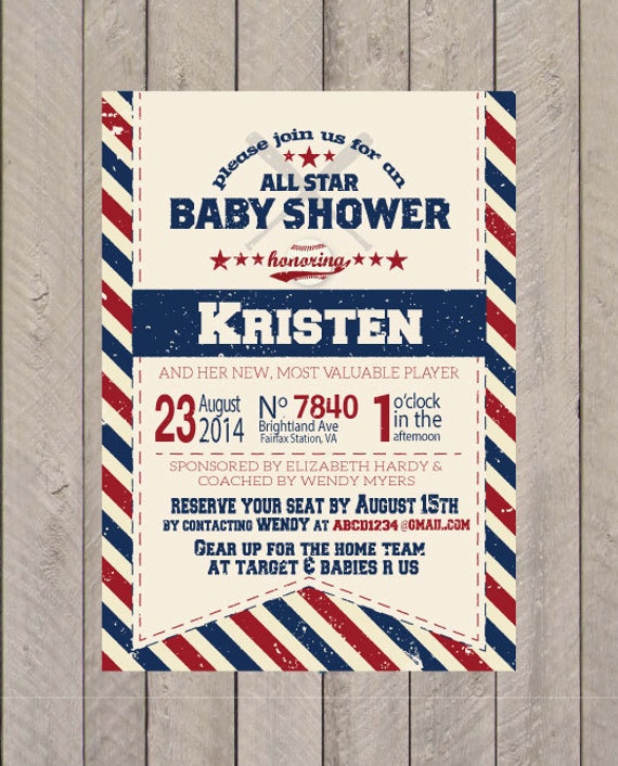 Baseball Baby Shower Invitation 
