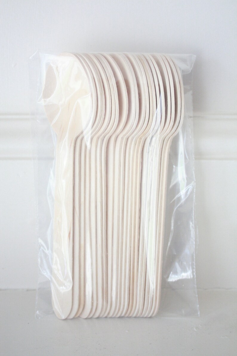 20 Wooden Party Spoons Etsy