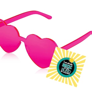 Regalos de equipo, regalos de porristas, regalos de baile, etiqueta de regalo de gafas de sol, etiquetas de favor de buena suerte- Archivo PDF Descarga instantánea