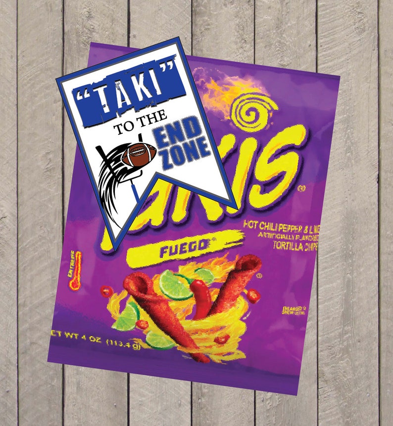 Takis Text Football Team Gifts, Takis Gift Tag, Football Team Good Luck, Takis ...