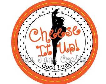 Cheerleading Good Luck Favor Tags- PDF file Instant Download Cheese It Up