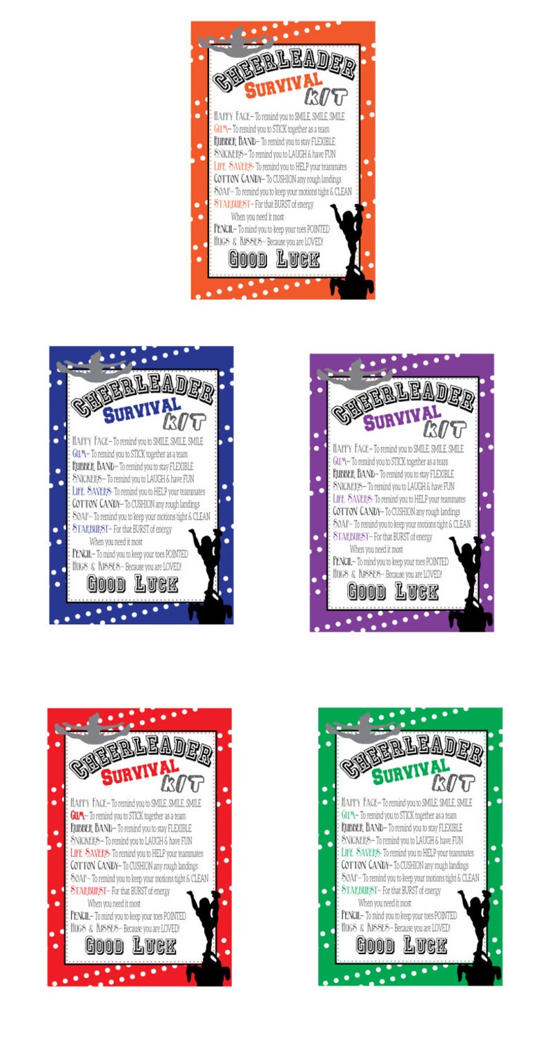 Cheerleading Survival Kits Cheer Gifts PDF File Instant Etsy