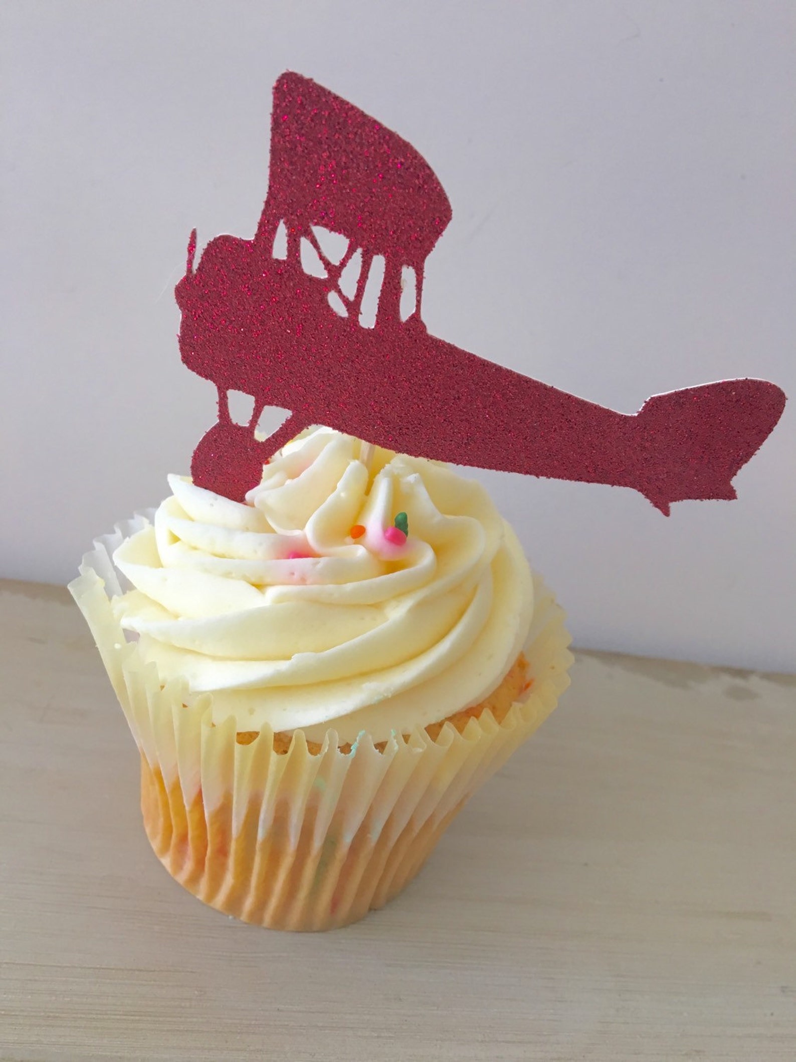 Airplane Cake Toppers Vintage Plane Cupcake Toppers Airplane Etsy
