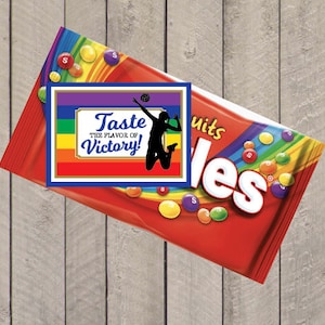 Volleyball Team Gifts, Skittles gift tag, Volleyball Good Luck, Volleyball Favor Tag, Volleyball Tag, INSTANT DOWNLOAD PDF file