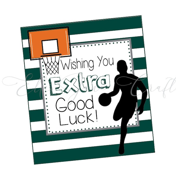Basketball Team Geschenke, Basketball Geschenke, Good Luck Favor Tags - PDF-Datei Sofortiger Download Extra Gum Geschenkanhänger