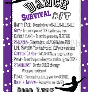 Kits de survie pour concours de danse - cadeaux de danse, cadeau d'équipe, kit de survie personnalisé