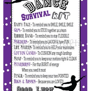 Dance Competition Survival Kits- Dance Gifts, Team gift, CUSTOMIZED Survival Kit