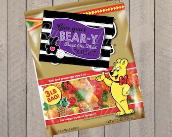 Basketball Team Geschenke, Basketball Good Luck, Team Geschenkanhänger, Gummy Bear Geschenke, Beary, SOFORTIGER DOWNLOAD- PDF-Datei Gummy Bear