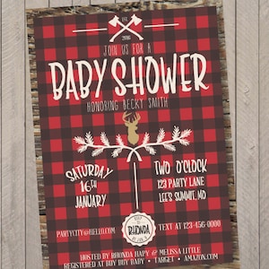 Lumberjack Baby Shower Game, Lumberjack Baby Shower Bingo, Baby Shower ...