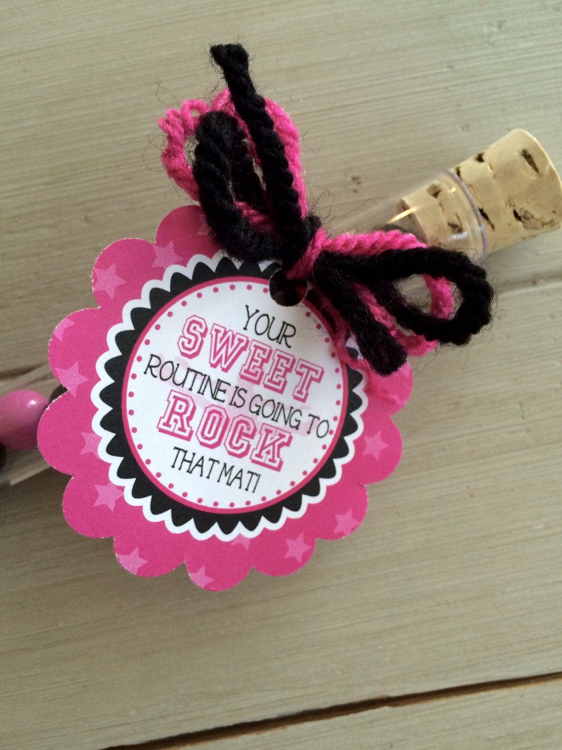 Cheerleading Good Luck Favor Tags 6 Completed Candy Tubes 