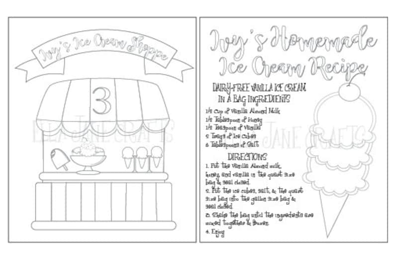 Ice Cream Boek Ice Creaml Verjaardag Partij Gunst Aangepaste Etsy