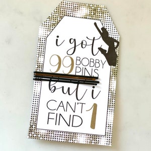 Cheerleading Good Luck Favor Tags-Bobby Pin Gift Tag, Cheer Hair Tag, Cadeau de pom-pom girl Fichier PDF PERSONNALISÉ Étiquettes cadeaux d'équipe