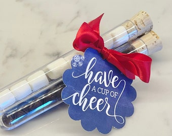 Hot Chocolate Christmas Tube Favors (6) Christmas Party Favor- Baby It's Cold Outside Teacher Appreciation Gifts, Rustic Wedding Favors