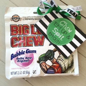 Baseball Team Good Luck Favor Gifts (6) - CUSTOMIZED- Chew Em Up- Softball, Cheerleading, Team Gifts