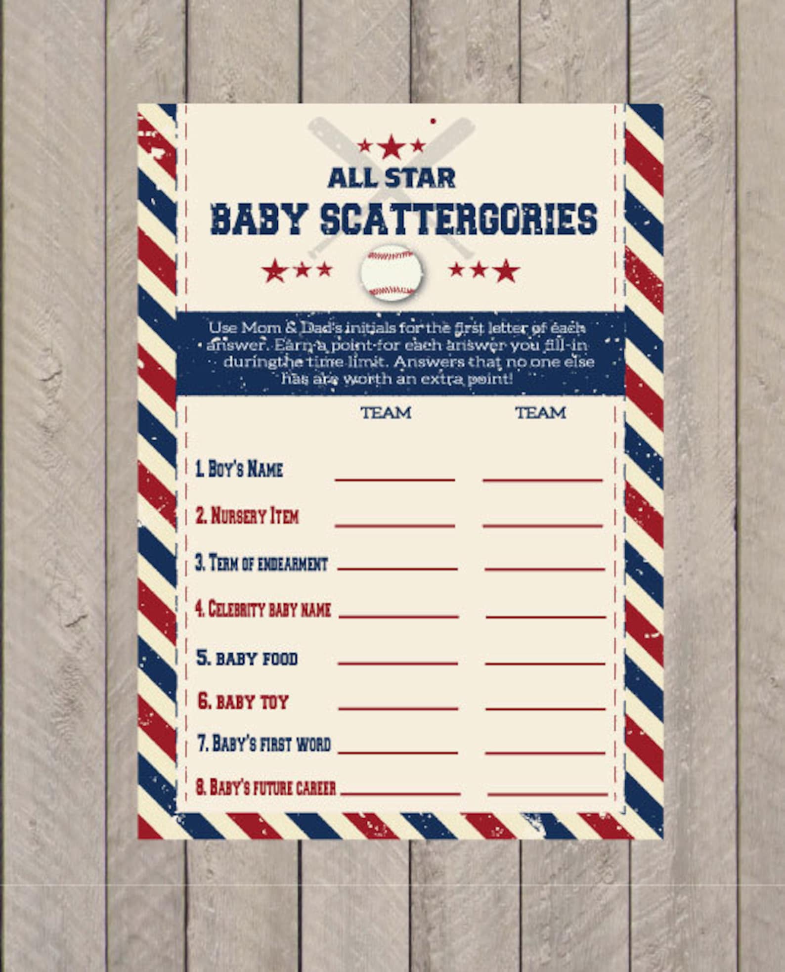 Baseball Baby Shower Baby Shower Games Baby Shower - Etsy