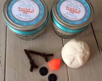 Build Your Own Snowman Kit, Frozen Birthday Party Favor, Playdoh