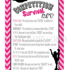 Cheerleading Competition Survival Kits- Cheer Gifts- PDF file Instant Download Survival Kit