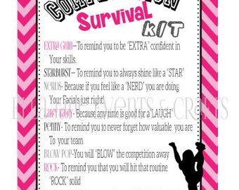 Cheerleading Competition Survival Kits- Cheer Gifts- PDF file Instant Download Survival Kit