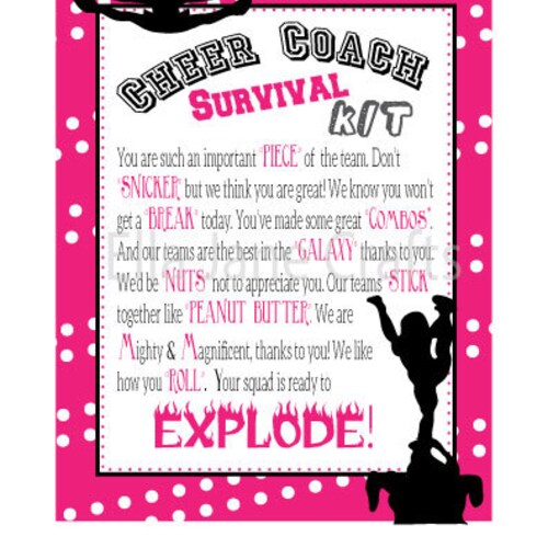 Cheerleading Competition Survival Kits Cheer Gifts CUSTOM Etsy