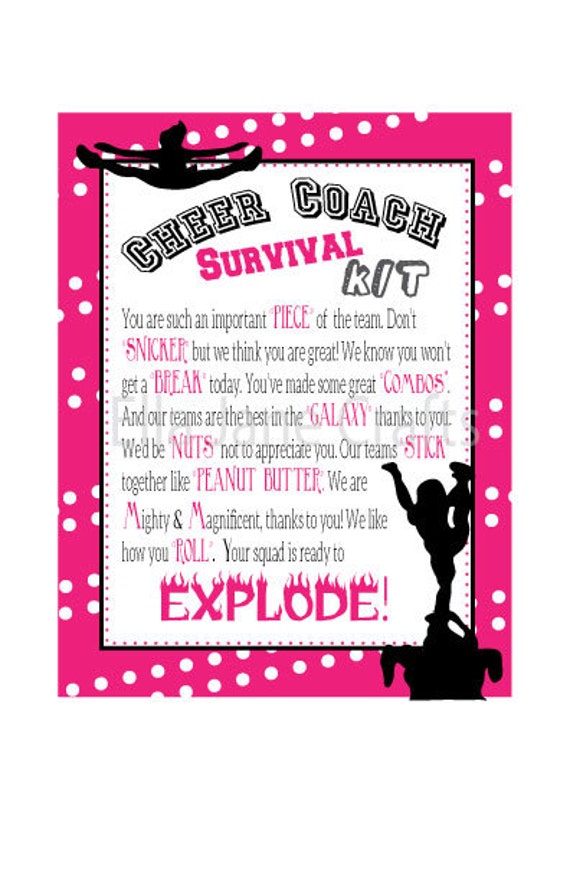 Cheer Coach Competition Survival Kits Customized Cheer Coach Etsy