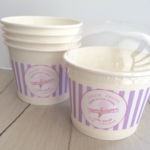 Etichette Involucri per coppe di gelato calde o fredde (file PDF) - Festa del gelato, Compleanno del gelato - Involucri per coppe di popcorn, Etichette per negozi di dolciumi