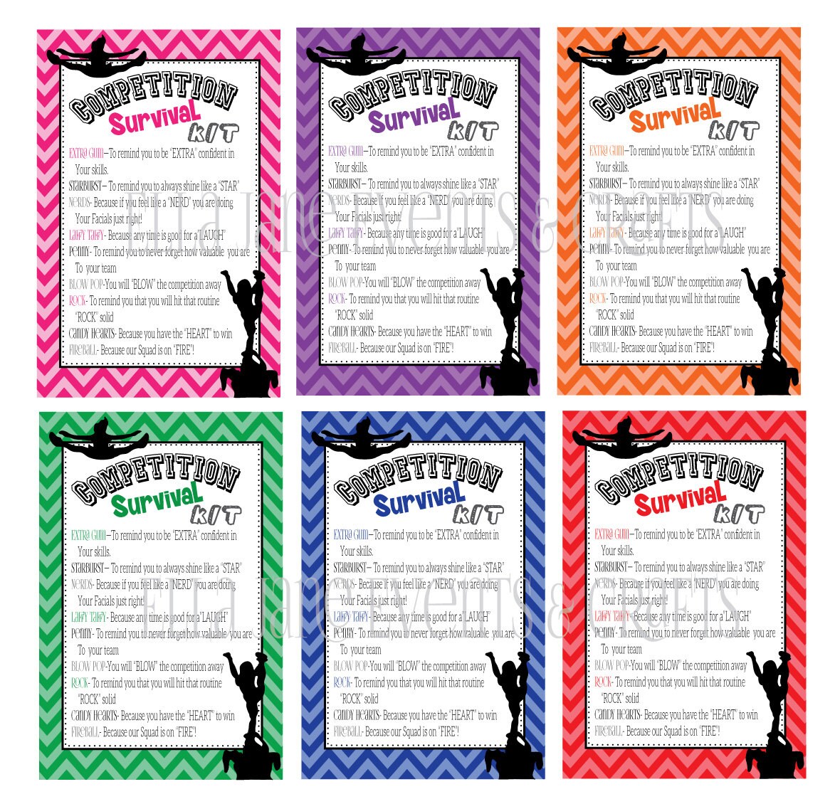 Cheerleading Competition Survival Kits Cheer Gifts PDF File Etsy