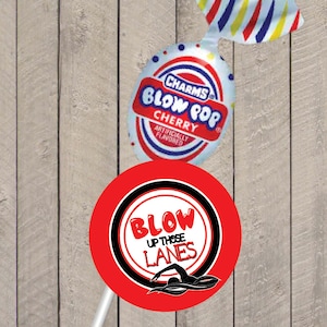 Swimming Good Luck Favor Tags, Swimming gum candy tag- PDF file Instant Download Blow up the Lane, Team Gift Tags
