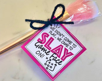 Makeup Gift tag, Slay Gift tag, Face Mask tag, Team good luck tag, Cheerleading Good Luck Favor Tag, Cheer Gift- PDF file Instant Download