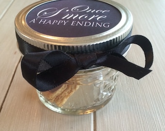 Smore Wedding Favors, Wedding smore favors, 50 Wedding Smore Kits, Mason Jar Party Favor, Wedding Smore Party Favor