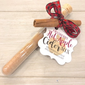 Hot Apple Cider Tubes, (1) Christmas Tube Favors, Christmas Party Favor, Wedding Favors, Corporate gifts