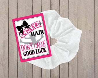 Cheerleading Good Luck Favor Tags- PDF file Instant Download Hair Tie, Scrunchie Gift Tag, Hair Tie good luck tag, Team Gift Tags