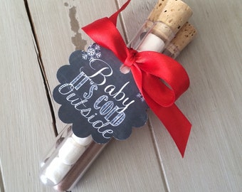 Hot Chocolate Christmas Tube Favors (1) Christmas Party Favor- Baby It's Cold Outside Teacher Appreciation Gifts, Rustic Wedding Favors