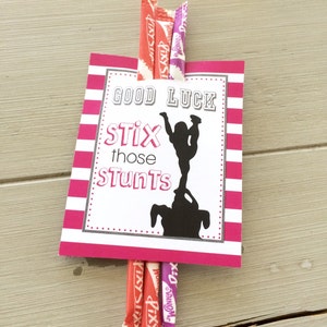 Cheerleading Team Gifts, Cheer Team Good Luck, Cheerleading Favor Tags, Pixie Stick Gifts, Customized Cheer Gifts- PDF file Stix Those Stunt