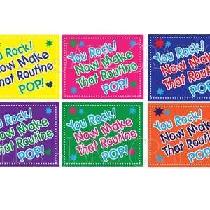 Cheerleading Good Luck Favor Tags, CUSTOMIZED, PDF file Custom Colors, Pop Rock Gift Tags image 2