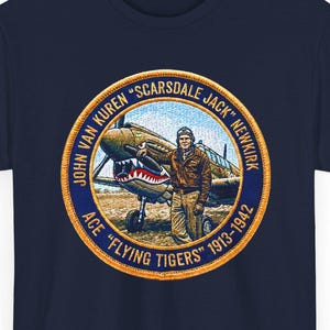 Flying Tigers Patch T-Shirt Scarsdale Jack | Vintage WWII Pilot Emblem