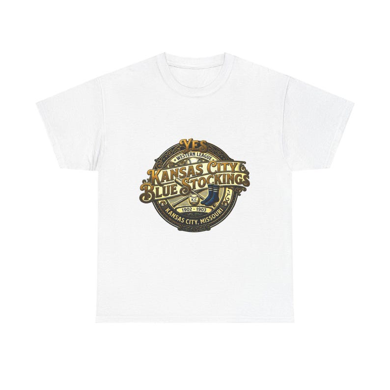 Kansas City Blue Stockings Tee | Vintage Western Baseball League image 2