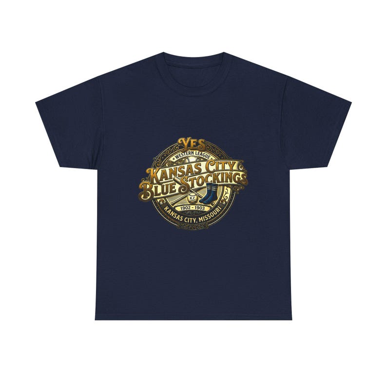 Kansas City Blue Stockings Tee | Vintage Western Baseball League image 14