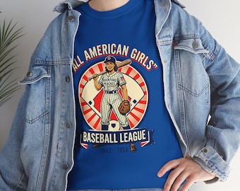 All American Girls Baseball League Tee | Vintage Female Player Logo