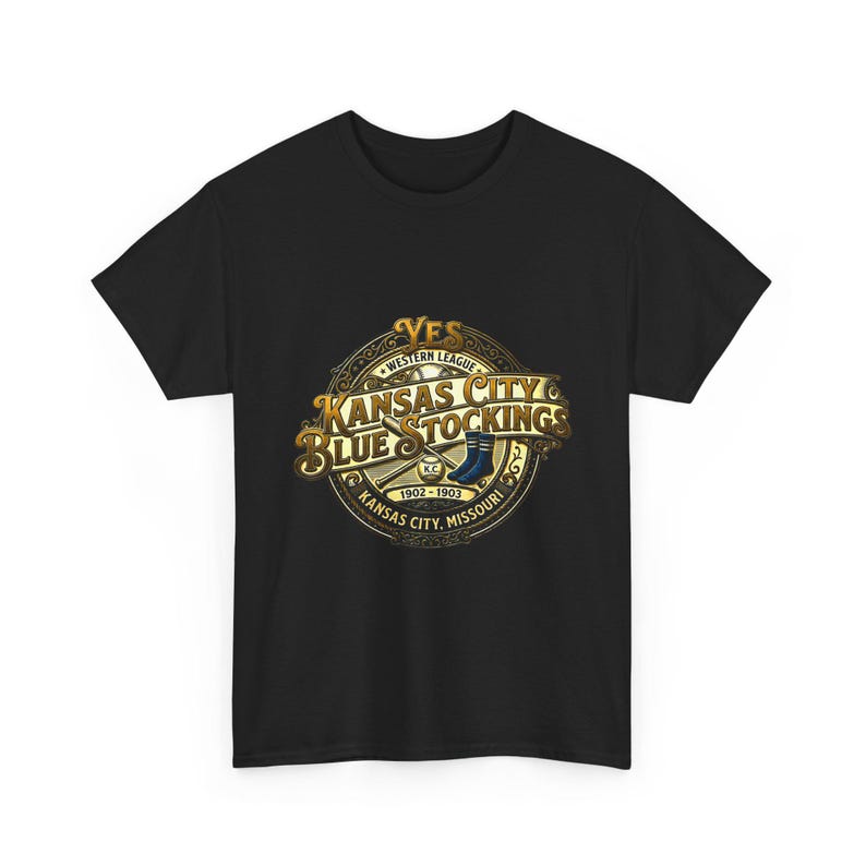 Kansas City Blue Stockings Tee | Vintage Western Baseball League image 1