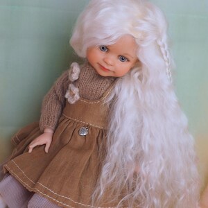 Doll wig for Custom OOAK Paola Reina Doll 32cm from premium angora mohair natural long hair, ready to ship