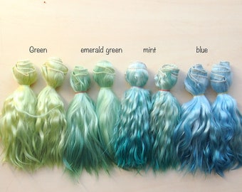 weft mohair hair Natural premium angora, doll hair colorful stiched locks Blythe Bjd Paola Reina Waldorf Tilda,reborn reroot,  from Italy