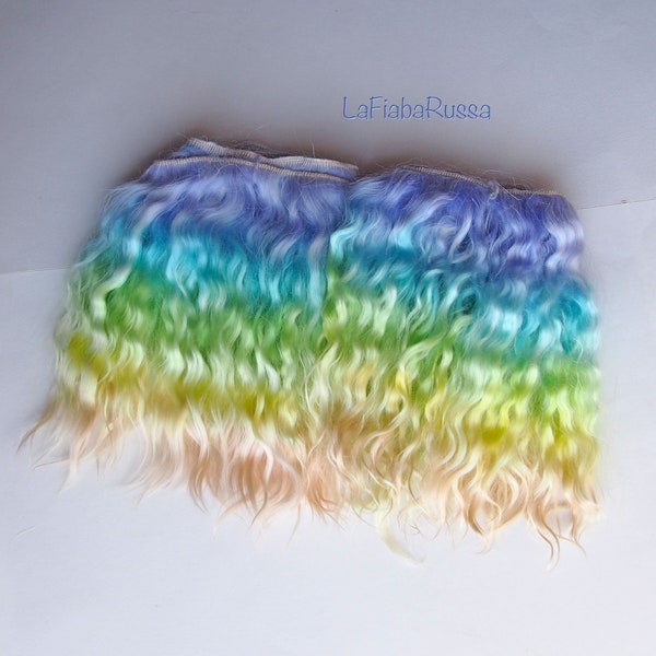 Weft Mohair doll hair rainbow  Mermaid Angora premium Organic mohair  Paola reina, blythe wig bjd wig, from Italy by laFiabarussa